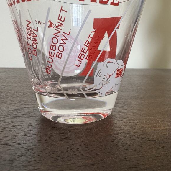 Two Vtg 1961 Alabama Crimson Tide Championship Glass "No. 1 in '61" Roll Tide - Picture 6 of 12